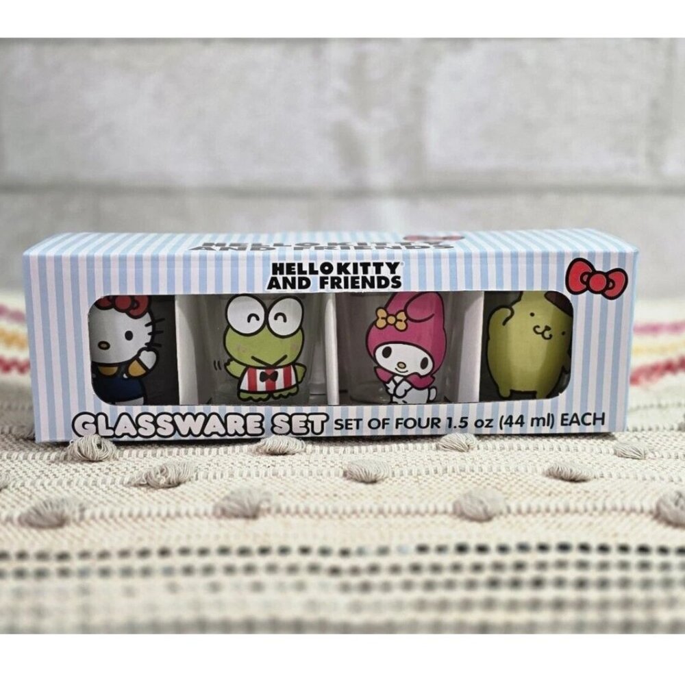 Hello Kitty Character Friends Froggy Glassware Set of Four Shot Glass 1.5 oz.